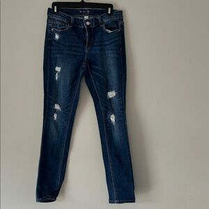 White House Black Market Dark Blue Distressed Skinny Jeans